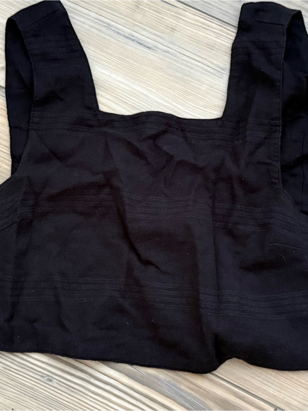 Free people Black Square-Neck Crop Tank Top - Women large NWT